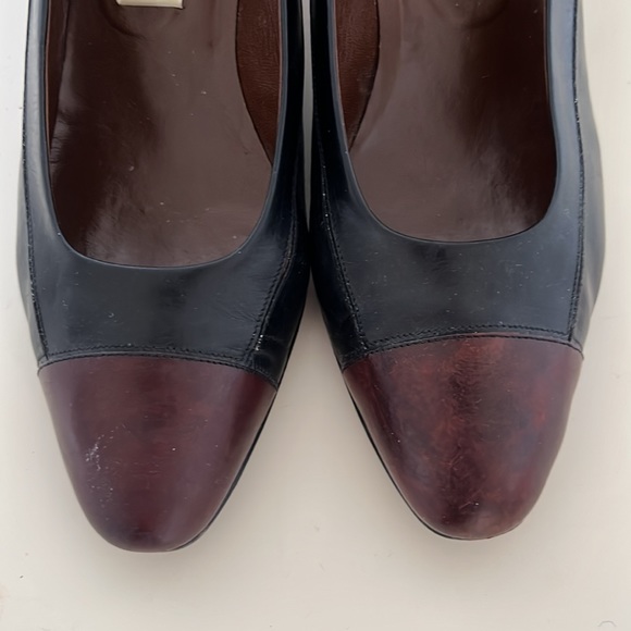 Vintage Lorbac Black/brown Block Heeled Pump, EU 38.5 US 8 - Picture 4 of 9